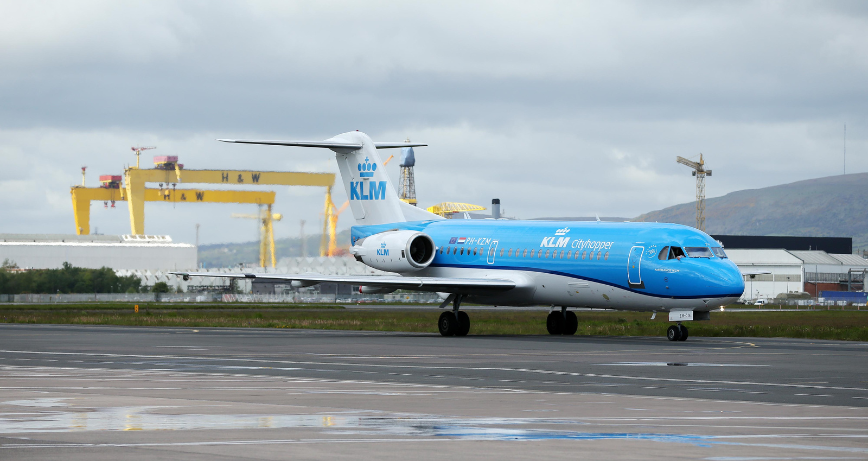 KLM's double daily service from Belfast City Airport takes off